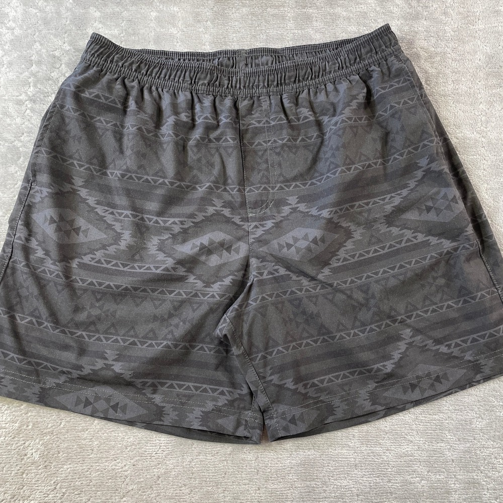 Chubbies Lined Shorts Mens Large Gray Aztec Geometric 5.5" Pocket Active Preppy